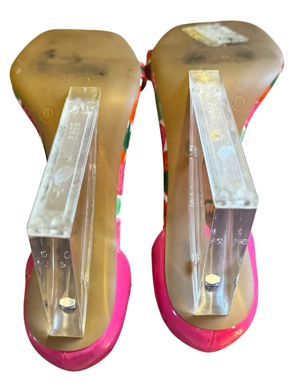 Betsey Johnson Harlem Fruit Vinyl Lucite Wedge Sandals -Two-Piece Style-Size 11